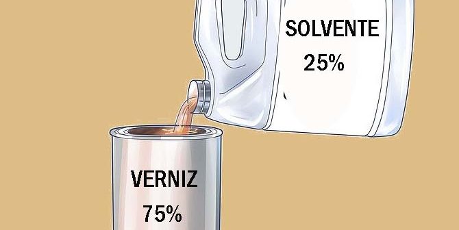 misturar solvente com verniz