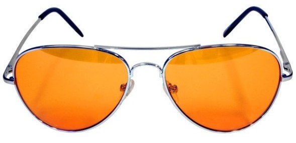 óculos lentes cor laranja