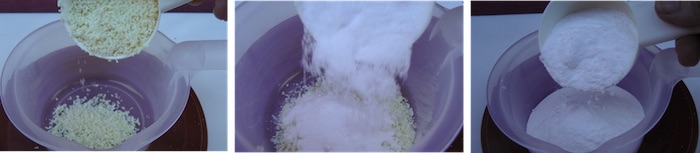 misturando ingredientes sabão em pó
