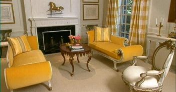 Estilo Clássico de decoração saleta mostarda clássica