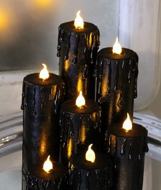 Velas falsas negras de halloween