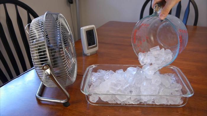 ventilador com gelo e sal 