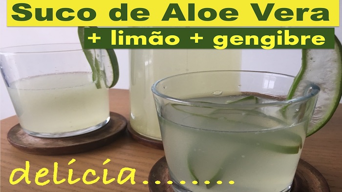 Suco de Aloe Vera / Babosa com limão e gengibre