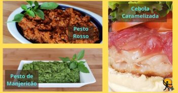 Cebola Caramelizada – Pesto de Manjericão – Pesto Rosso pesto cebola caramelizada e pesto Rosso