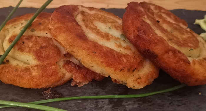 Espirais de batatas e atum