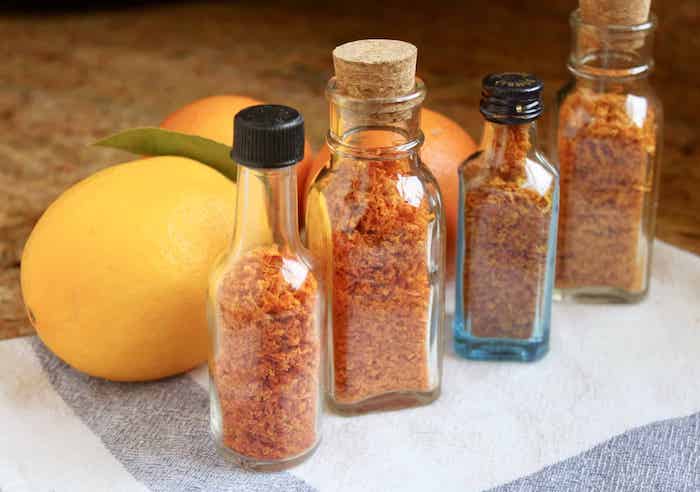 temperos com casca de laranja